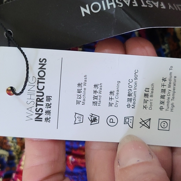 Pants Size XL Red Multicolored Lightweight Cotton Elastic Waist Brand New Boho - Picture 6 of 6